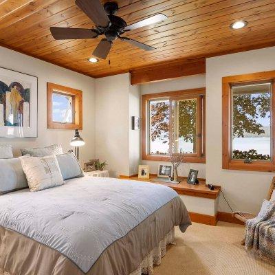 Glen Lake cottage main bedroom with lake view